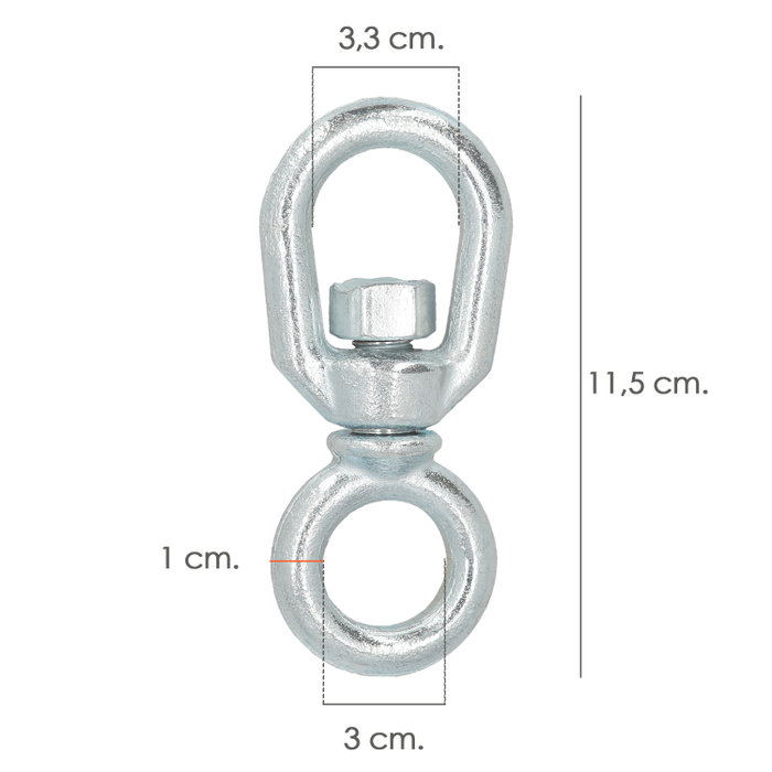 WOLFPACK LINEA PROFESIONAL Manille rotative simple acier 10 mm