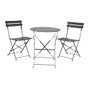 Outdoor Living By Decoris Helsingborg Ensemble table et 2 chaises pliables en acier gris anthracite