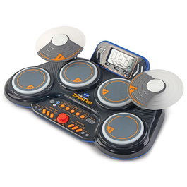VTech - KidiDj Drums - Batería Electrónica - Kit de batterie électronique pour enfant avec 4 pads, 2 cymbales, micro et coaching - Recommandé 6 ans et plus - Réf. 80-572622