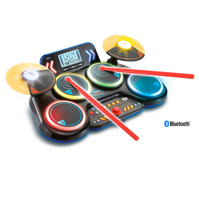 VTech - KidiDj Drums - Batería Electrónica - Kit de batterie électronique pour enfant avec 4 pads, 2 cymbales, micro et coaching - Recommandé 6 ans et plus - Réf. 80-572622 VTech - KidiDj Drums - Batería Electrónica - Kit de batterie électronique pour enfant avec 4 pads, 2 cymbales, micro et coaching - Recommandé 6 ans et plus - Réf. 80-572622