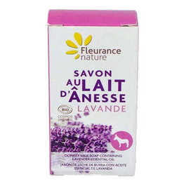 Fleurance Nature Savon au Lait d'Ânesse Biologique et Huile Essentielle de Lavande 100g