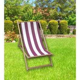 Jardin Prive Chilienne en bois massif modèle Biarritz avec imprimé tulipe - Dimensions ouvertes 106x55x95 cm, inclinable 4 positions, charge max 120 kg