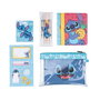 ERIK Set de Papeterie Stitch Disney - 3 Carnets A6, 4 Surligneurs, 2 Clips Topper, Notes Adhésives et Porte-tout PU/PVC