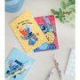 ERIK Set de Papeterie Stitch Disney - 3 Carnets A6, 4 Surligneurs, 2 Clips Topper, Notes Adhésives et Porte-tout PU/PVC