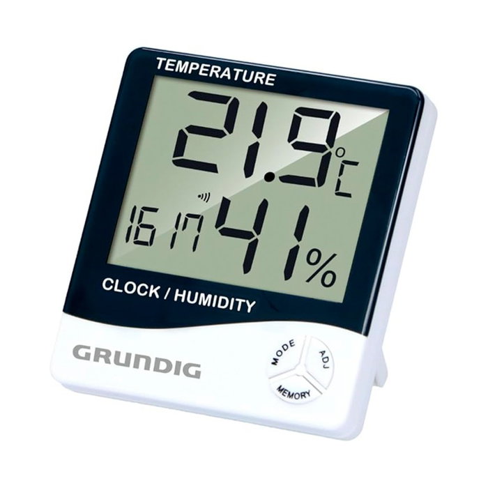 Grundig Station météorologique numérique avec température, humidité, horloge, alarme et calendrier, 98 x 22 x 105 mm Grundig Station météorologique numérique avec température, humidité, horloge, alarme et calendrier, 98 x 22 x 105 mm