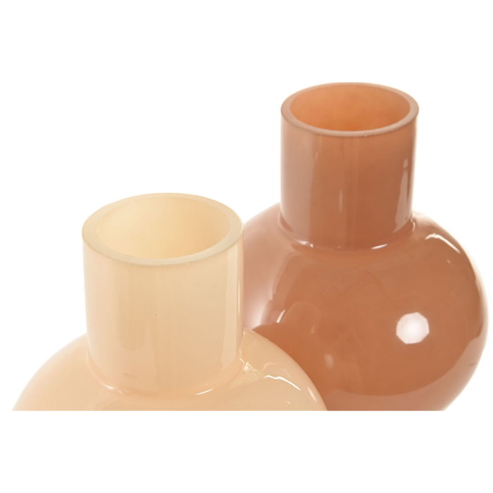 Vase Home ESPRIT Crème Terre cuite Verre 15 x 15 x 24 cm (2 Unités)