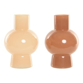 Vase Home ESPRIT Crème Terre cuite Verre 15 x 15 x 24 cm (2 Unités)
