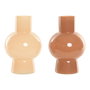 Vase Home ESPRIT Crème Terre cuite Verre 15 x 15 x 24 cm (2 Unités)
