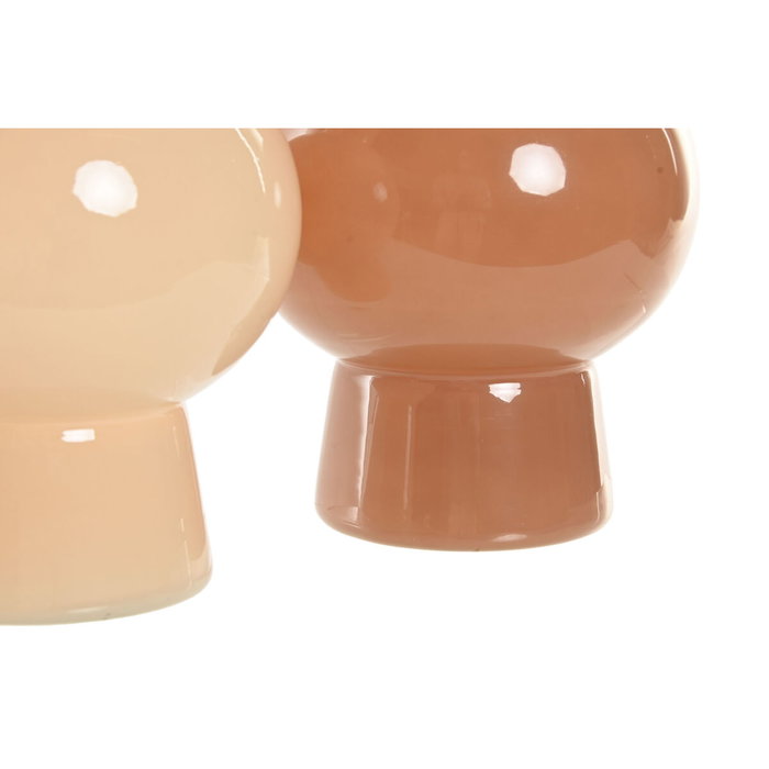 Vase Home ESPRIT Crème Terre cuite Verre 15 x 15 x 24 cm (2 Unités)