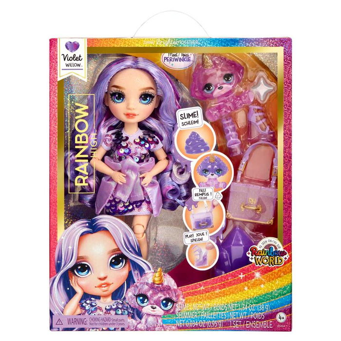 Rainbow High Poupée Violet Willow avec Kit de Slime et Licorne