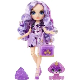 Rainbow High - Poupée mannequin Violet Willow de 28 cm avec licorne et kit de slime pailletée - Violet mauve et scintillante