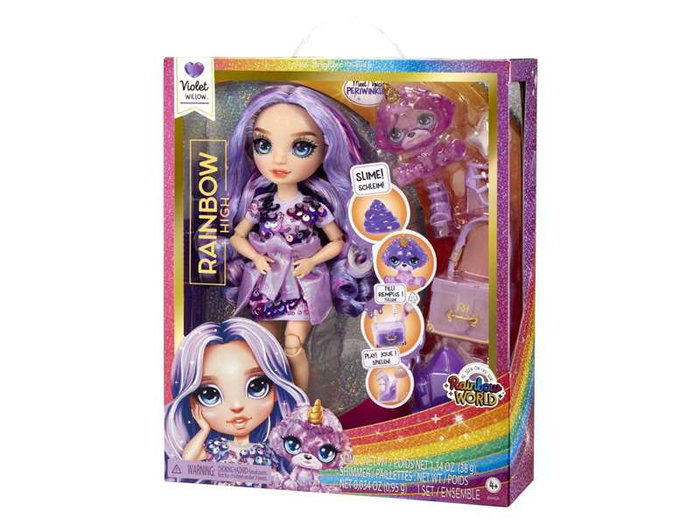 Rainbow High Poupée Violet Willow avec Kit de Slime et Licorne
