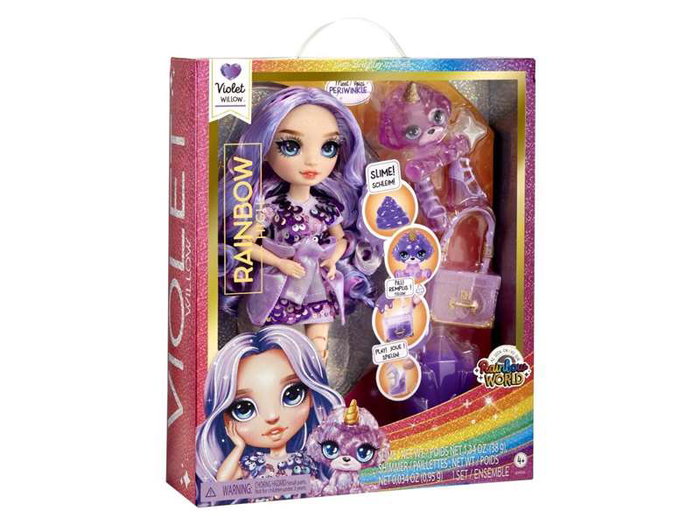 Rainbow High Poupée Violet Willow avec Kit de Slime et Licorne