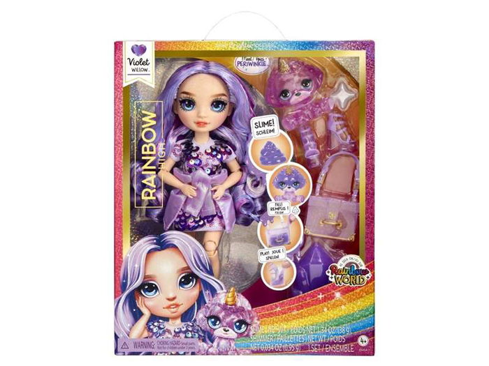 Rainbow High Poupée Violet Willow avec Kit de Slime et Licorne