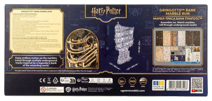 Ugears Harry Potter Maquette en bois Piste à billes Banque Gringotts