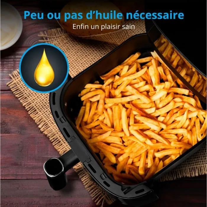 Medion Friteuse sans huile à air chaud MD 11780, 5 L, 1500 W, 230 °C max, 10 programmes, Noir