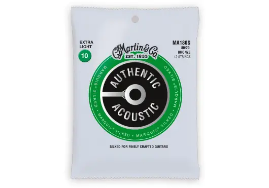 Martin Juego Acústica Authentic Silked 12St Bronze 80/20 Extra Light 10-47 Cordes Guitare Martin Juego Acústica Authentic Silked 12St Bronze 80/20 Extra Light 10-47 Cordes Guitare
