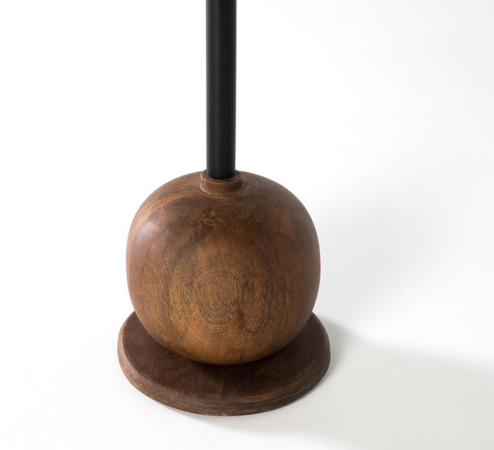 GINER Y COLOMER Table d'appoint ronde en bois de manguier et métal couleur noisette, design compact