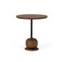 GINER Y COLOMER Table d'appoint ronde en bois de manguier et métal couleur noisette, design compact