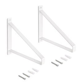 Emuca Jeu de supports pour étagères Shelf en forme triangulaire, blanc