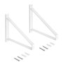 Emuca Jeu de supports pour étagères en bois Shelf avec forme triangulaire, Acier, Peint en blanc