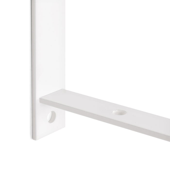 Emuca Jeu de supports pour étagères en bois Shelf avec forme triangulaire, Acier, Peint en blanc
