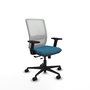 Chaise Haches Synchrone/Traslack tissu Vert pétrole Maille Blanc Base en nylon noir Accoudoir 2D Sans appui-tête Roulettes 65mm nylon