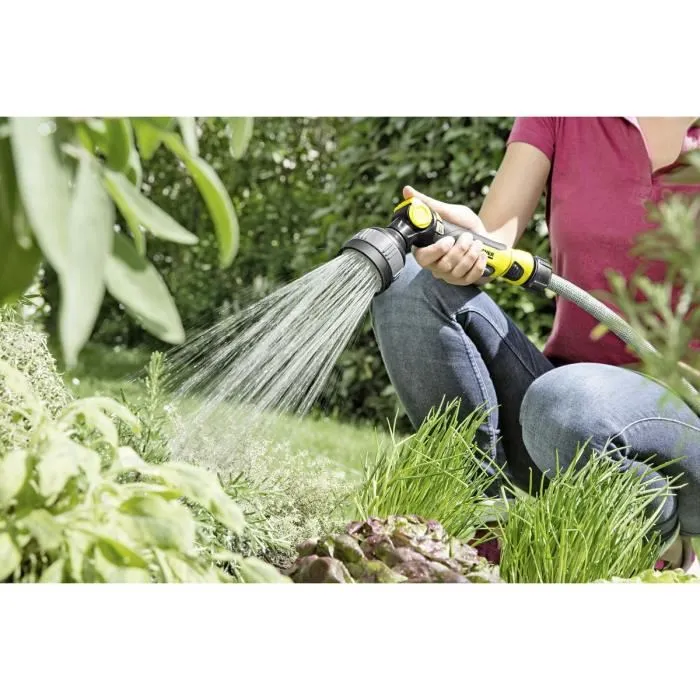 Karcher Kit Pistolet d'Arrosage Multifonction KARCHER avec 4 Formes de Jets - Raccord Universel Plus et Nez de Robinet pour Arrosage Ciblé
