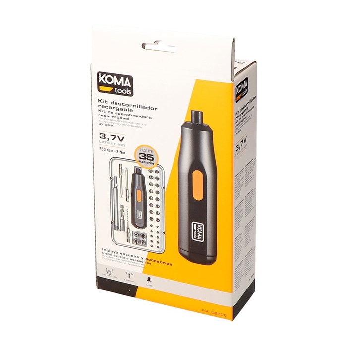 Koma Tools Kit de tournevis rechargeable 3,7 V avec 35 accessoires