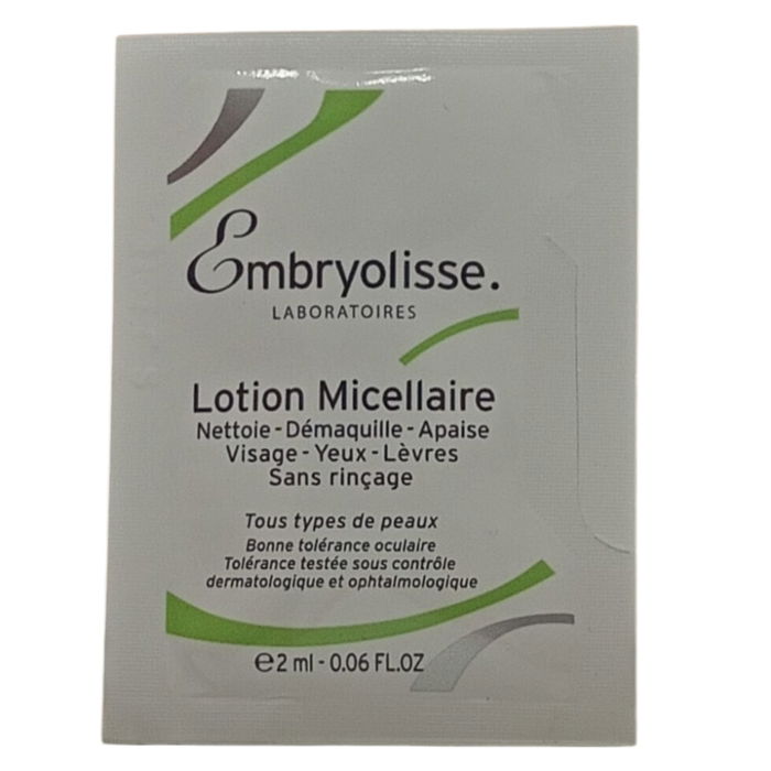 Embryolisse Eau Micellaire - Lait-Crème Concentré - Échantillon de Nettoyant 2 ml pour Tous Types de Peau Embryolisse Eau Micellaire - Lait-Crème Concentré - Échantillon de Nettoyant 2 ml pour Tous Types de Peau