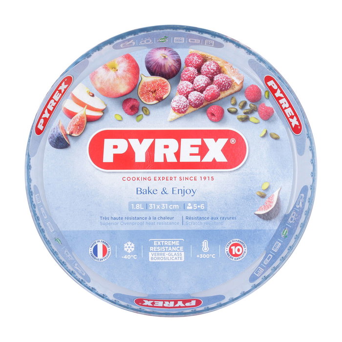 Pyrex Moule à tarte Classic Vidrio 31 cm en verre borosilicate transparent