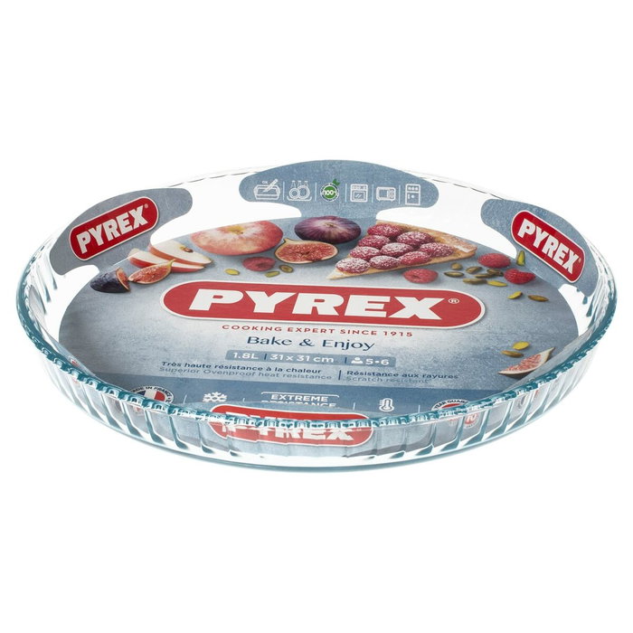 Pyrex Moule à tarte Classic Vidrio 31 cm en verre borosilicate transparent