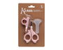 KioKids Set de manucure pour bébé avec ciseaux à bouts ronds et coupe-ongles - Rose, pour nourrissons dès la naissance