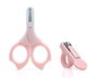KioKids Set de manucure pour bébé avec ciseaux à bouts ronds et coupe-ongles - Rose, pour nourrissons dès la naissance