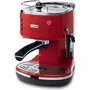 Delonghi ECO 311.R Machine à expresso classique Icona, Pompe 15 bar, 1.4 L, Rouge - Avec mouture intégrée et bac goutte amovible