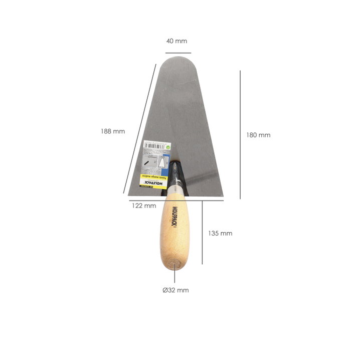 WOLFPACK LINEA PROFESIONAL Truelle Maurer manche bois 344 180x125 mm