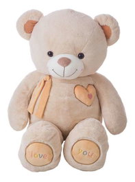 Creaciones Llopis Peluche Ours Valentin Beige 115 cm - Ours en peluche polyester - Jouet pour bébé et enfant