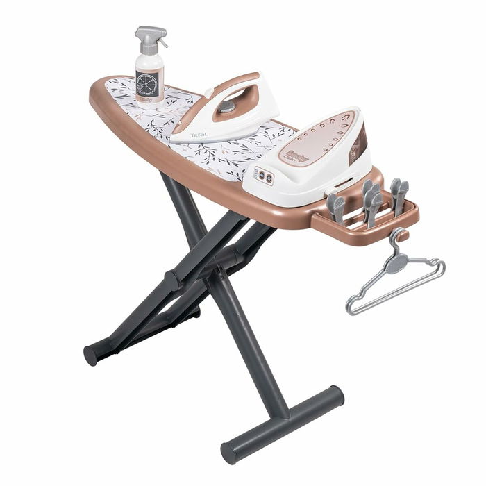 Smoby - Table à repasser centrale vapeur avec fer et accessoires (flacon, cintres, pinces) - Jeu d'imitation pour enfant à partir de 3 ans - Fabrication française