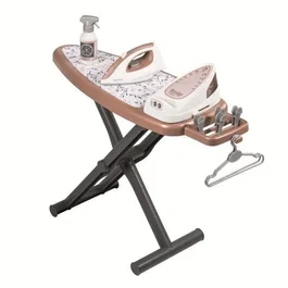 Smoby - Table à repasser centrale vapeur avec fer et accessoires (flacon, cintres, pinces) - Jeu d'imitation pour enfant à partir de 3 ans - Fabrication française
