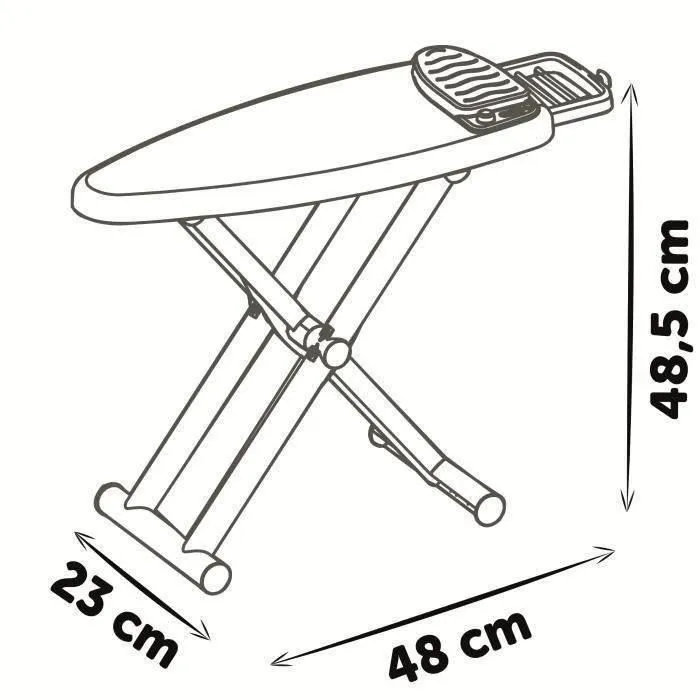 Smoby - Table à repasser centrale vapeur avec fer et accessoires (flacon, cintres, pinces) - Jeu d'imitation pour enfant à partir de 3 ans - Fabrication française