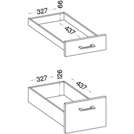 MODENA - Meuble bas casserolier de cuisine - 3 tiroirs - Chene artisan / Noir mat - 40 x 52 x 82 cm