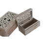 Boîte à bijoux Home ESPRIT Blanc Naturel Bois de manguier (2 Pièces)