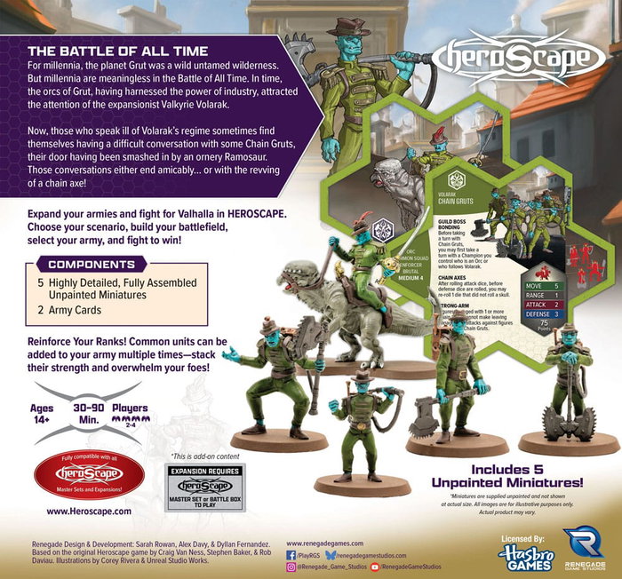 Renegade Heroscape Expansion Age of Annihilation Chain Gruts & Ramosaur Rider (Common) *ANGLAIS* Renegade Heroscape Expansion Age of Annihilation Chain Gruts & Ramosaur Rider (Common) *ANGLAIS*