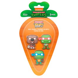 FUNKO Set de 3 figurines Carrot Pocket POP Tortues Ninja - Splinter, Leonardo, Raphael