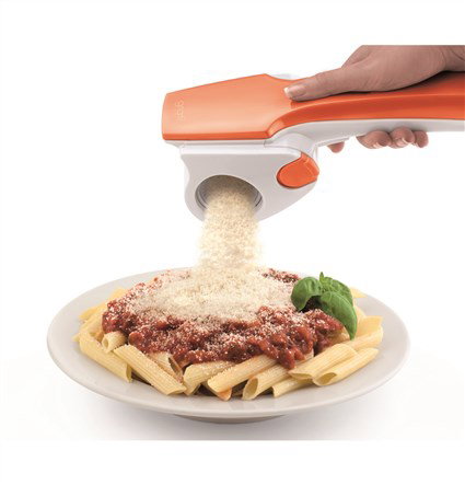 Ariete 447 Râpe Électrique Rechargeable 120W - Design Italien avec Moteur Manuel, Pour Fromage, Chocolat, Pain et Noix, Pièces Démontables, Orange