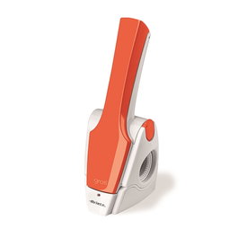 Ariete 447 Râpe Électrique Rechargeable 120W - Design Italien avec Moteur Manuel, Pour Fromage, Chocolat, Pain et Noix, Pièces Démontables, Orange
