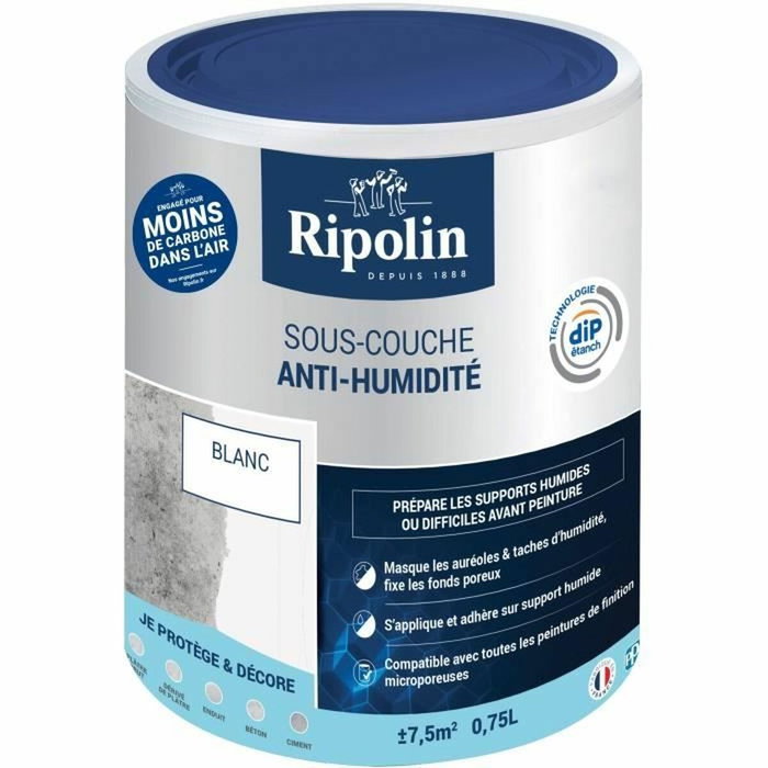 Ripolin Sous-couche Anti-Humidité Blanc Mat 0,75L Ripolin Sous-couche Anti-Humidité Blanc Mat 0,75L