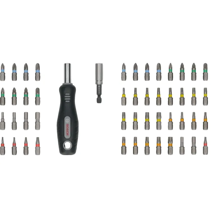 Bosch Professional Coffret d'embouts de vissage Extra Hard 50 pièces 25 mm en acier S2 traité thermiquement avec boîte Pick and Click