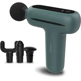 Medisana MG 200 Pistolet de Massage Percussion Musculaire, 5 Niveaux et Mode Intelligent, Léger 370 g, Autonomie 8h, Gris/Vert