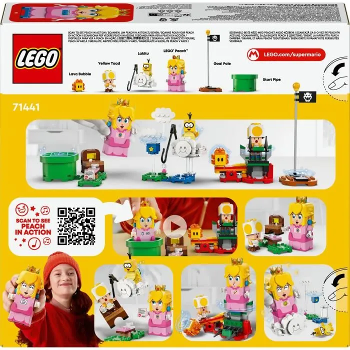 LEGO Super Mario 71441 Les Aventures de la Princesse Peach Interactive - Set de Construction avec Figurine Interactive, Lakitu et Toad Jaune LEGO Super Mario 71441 Les Aventures de la Princesse Peach Interactive - Set de Construction avec Figurine Interactive, Lakitu et Toad Jaune